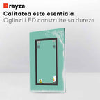 Oglinda LED verticala 80x90 cm cu lumina LED neutra Gama Good Vibes Model 8 fara butoane - Reyze