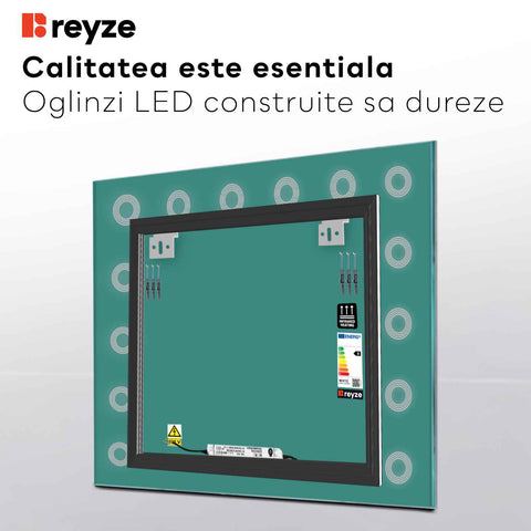 Oglinda LED Patrata, Fara functii, LED 3000K Cald - Gama Minimal Model 4