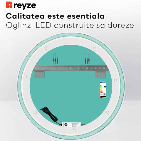 Oglinda LED Rotunda, Fara functii, LED 3000K Cald - Gama Edge Model 1