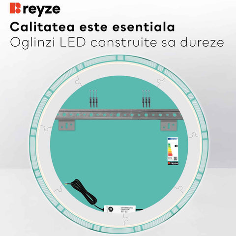 Oglinda LED Rotunda, Fara functii, LED 3000K Cald - Gama Edge Model 3