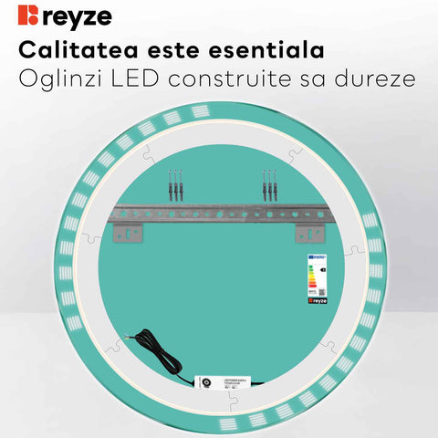 Oglinda LED Rotunda, Fara functii, LED 6000K Rece - Gama Edge Model 6