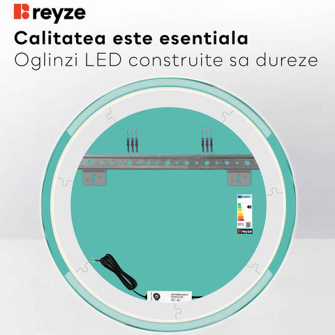 Oglinda LED Rotunda, Fara functii, LED 6000K Rece - Gama Edge Model 8