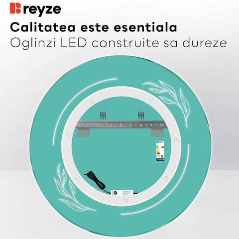 Oglinda LED Rotunda, Fara functii, LED 4000K Neutru - Gama Good Vibes Model 1