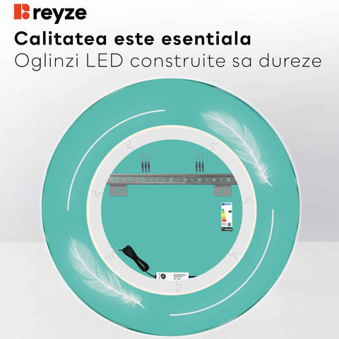 Oglinda LED Rotunda, Fara functii, LED 6000K Rece - Gama Good Vibes Model 2
