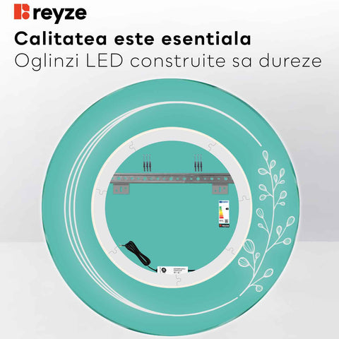 Oglinda LED Rotunda, Fara functii, LED 4000K Neutru - Gama Good Vibes Model 3