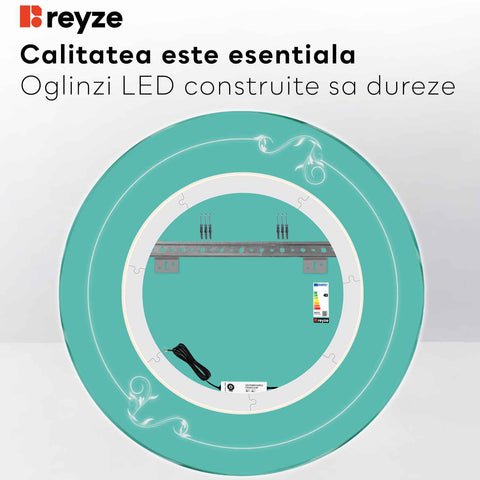 Oglinda LED Rotunda, Fara functii, LED 6000K Rece - Gama Good Vibes Model 5