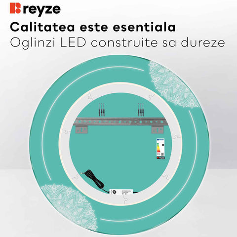 Oglinda LED Rotunda, Fara functii, LED 6000K Rece - Gama Good Vibes Model 7