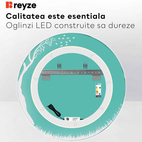 Oglinda LED Rotunda, Fara functii, LED 4000K Neutru - Gama Good Vibes Model 8