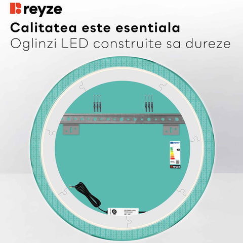 Oglinda LED Rotunda, Fara functii, LED 6000K Rece - Gama Official Model 5