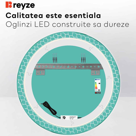 Oglinda LED Rotunda, Fara functii, LED 6000K Rece - Gama Official Model 7