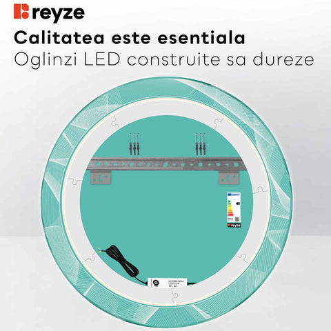 Oglinda LED Rotunda, Fara functii, LED 6000K Rece - Gama Simetria Model 2