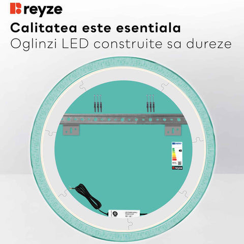 Oglinda LED Rotunda, Fara functii, LED 3000K Cald - Gama Simetria Model 6