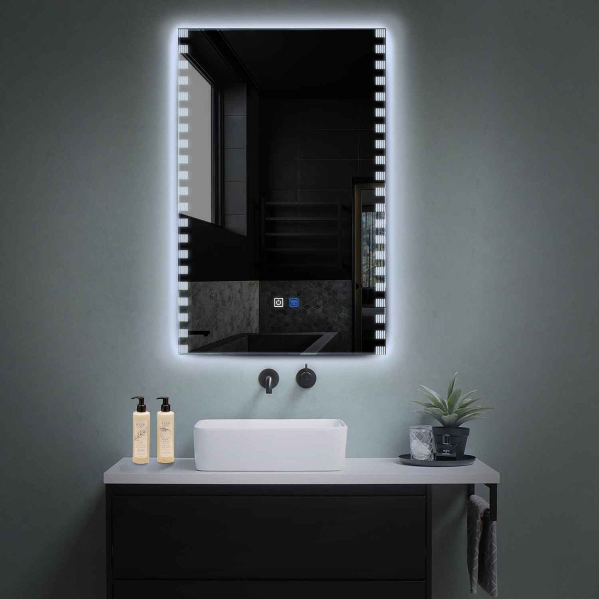 Oglinda LED Verticala, Touch LED, Dimare, Dezaburire, LED 6000K Rece - Gama Edge Model 6