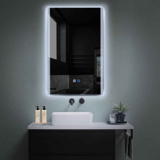 Oglinda LED verticala cu lumina LED rece Gama Edge Model 7 cu butoane touch si dezaburire - Reyze
