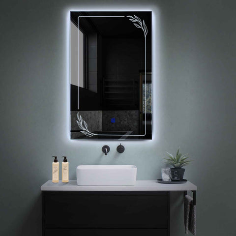 Oglinda LED Verticala, Touch LED, Dimare, LED 6000K Rece - Gama Good Vibes Model 1