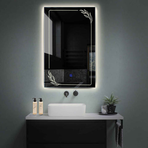 Oglinda LED Verticala, Touch LED, Dimare, LED 4000K Neutru - Gama Good Vibes Model 1