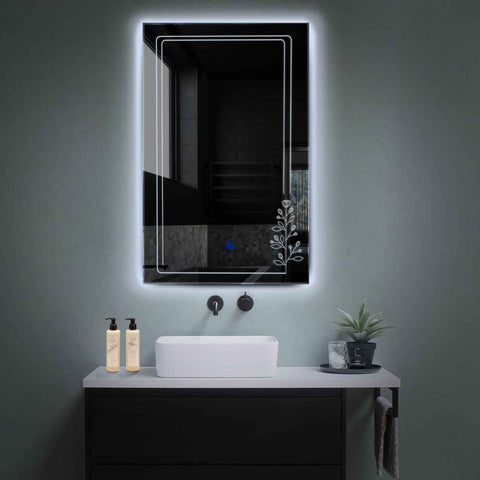 Oglinda LED Verticala, Touch LED, Dimare, LED 6000K Rece - Gama Good Vibes Model 3
