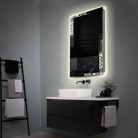 Oglinda LED Verticala, Touch LED, Dimare, LED 4000K Neutru - Gama Good Vibes Model 4