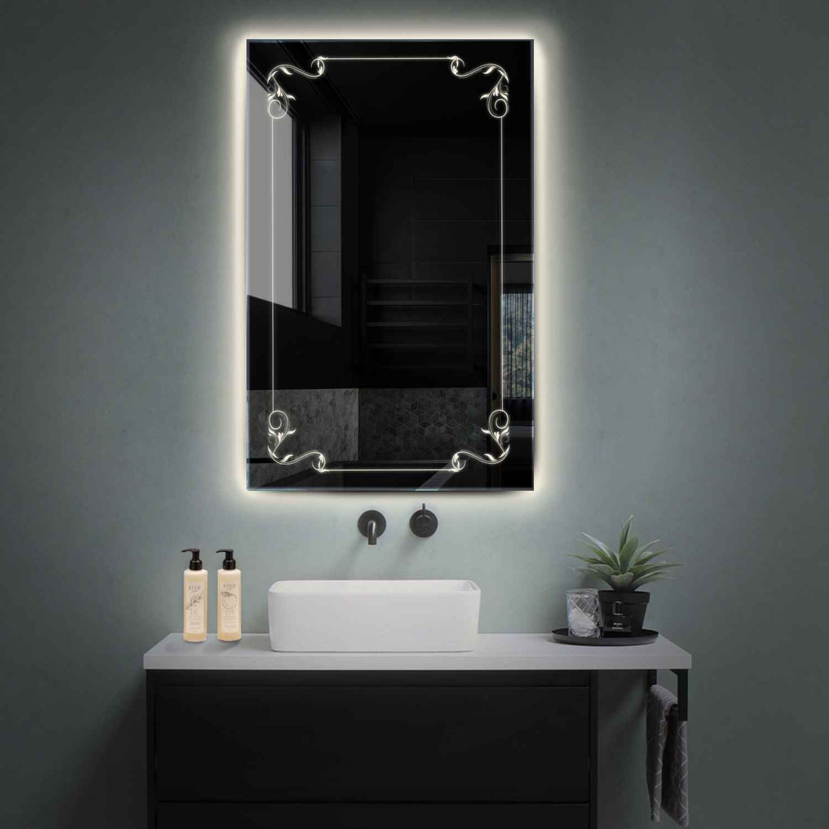 Oglinda LED Verticala, Fara functii, LED 4000K Neutru - Gama Good Vibes Model 5
