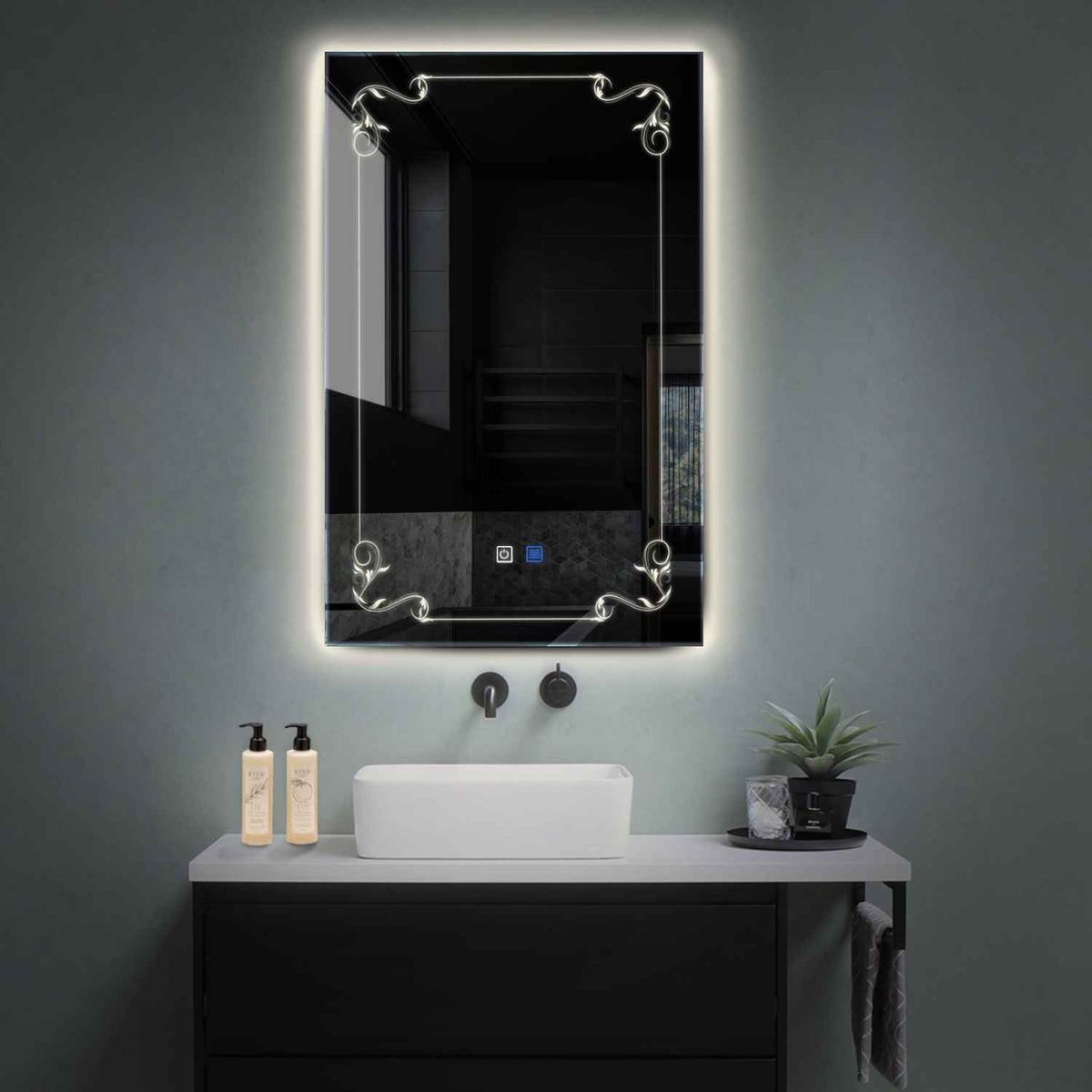Oglinda LED Verticala, Touch LED, Dimare, Dezaburire, LED 4000K Neutru - Gama Good Vibes Model 5