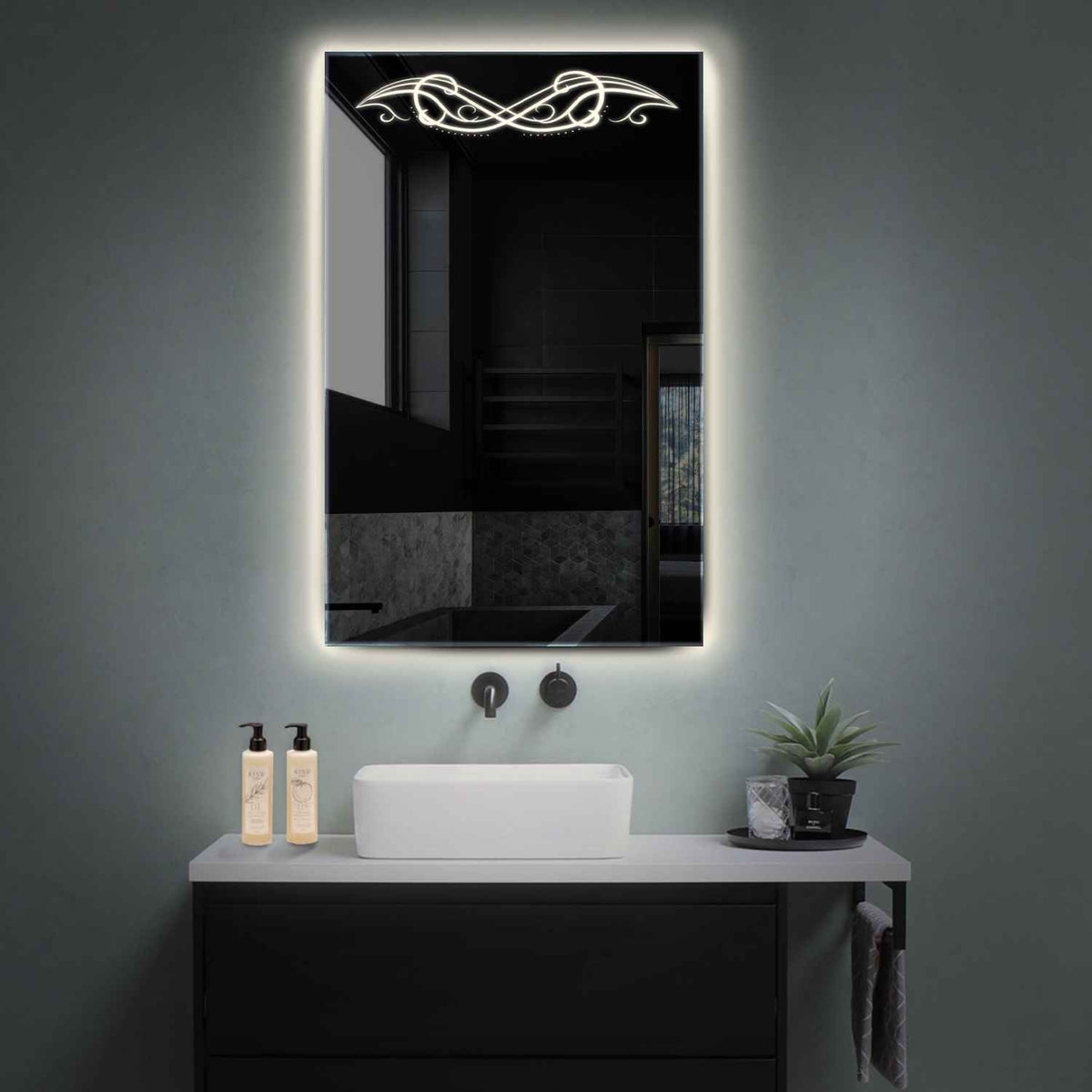 Oglinda LED Verticala, Fara functii, LED 4000K Neutru - Gama Good Vibes Model 6