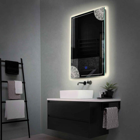 Oglinda LED Verticala, Touch LED, Dimare, LED 4000K Neutru - Gama Good Vibes Model 7