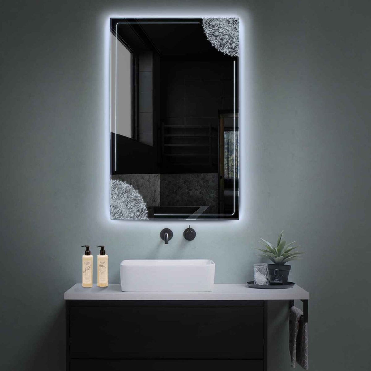 Oglinda LED Verticala, Fara functii, LED 6000K Rece - Gama Good Vibes Model 7