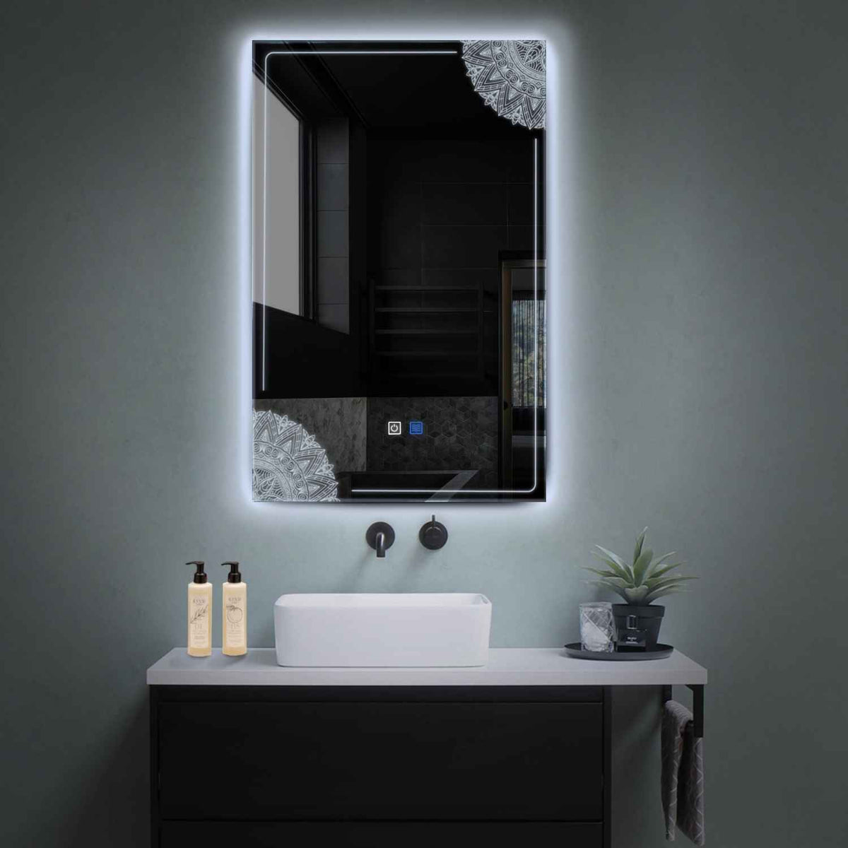 Oglinda LED Verticala, Touch LED, Dimare, Dezaburire, LED 6000K Rece - Gama Good Vibes Model 7