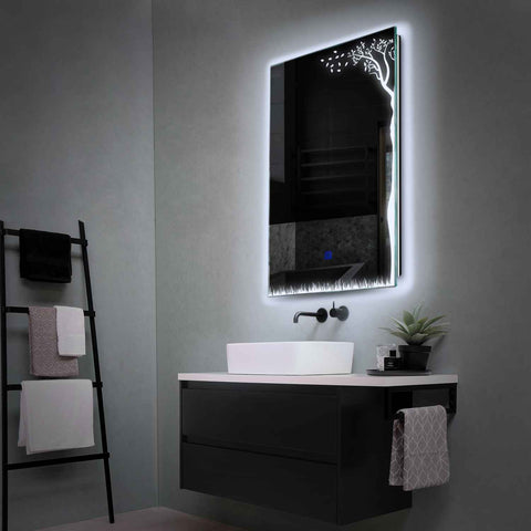Oglinda LED Verticala, Touch LED, Dimare, LED 6000K Rece - Gama Good Vibes Model 8