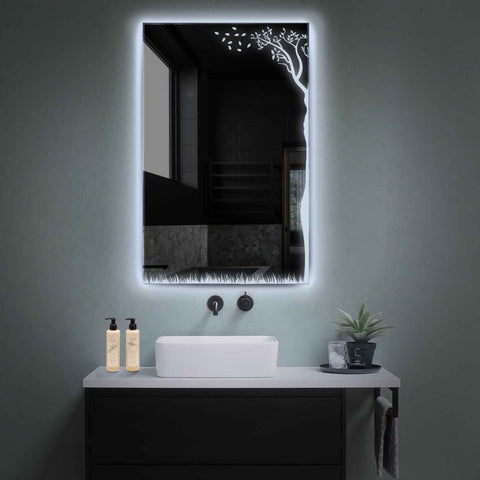 Oglinda LED Verticala, Fara functii, LED 6000K Rece - Gama Good Vibes Model 8