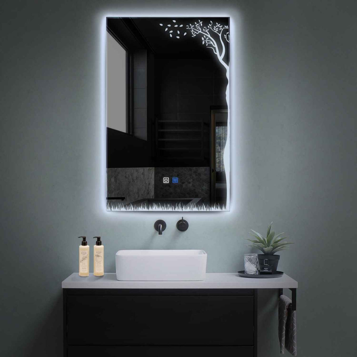 Oglinda LED Verticala, Touch LED, Dimare, Dezaburire, LED 6000K Rece - Gama Good Vibes Model 8