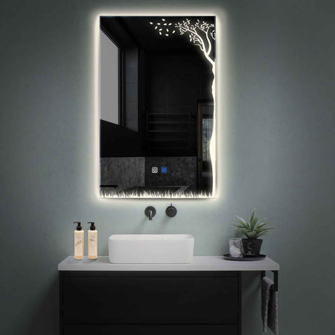 Oglinda LED Verticala, Touch LED, Dimare, Dezaburire, LED 4000K Neutru - Gama Good Vibes Model 8