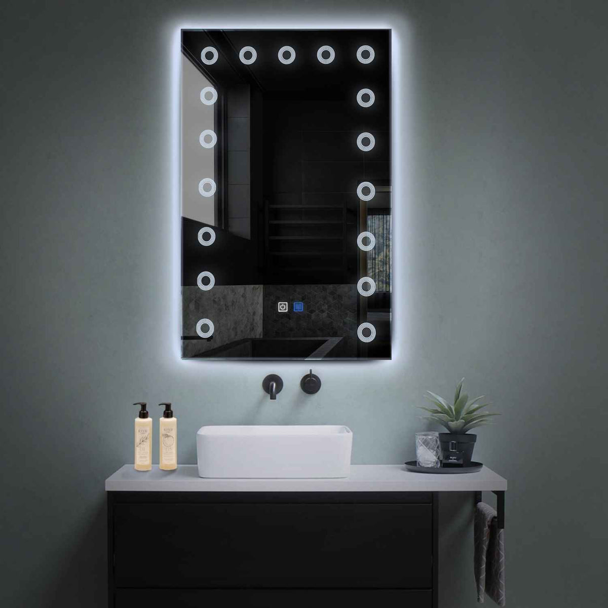 Oglinda LED Verticala, Touch LED, Dimare, Dezaburire, LED 6000K Rece - Gama Minimal Model 4
