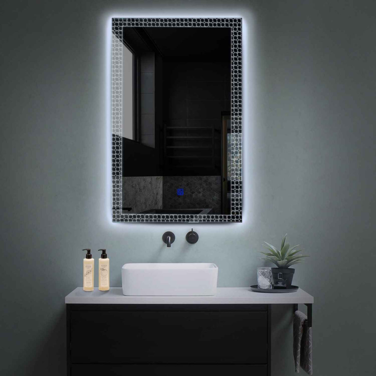 Oglinda LED Verticala, Touch LED, Dimare, LED 6000K Rece - Gama Official Model 4