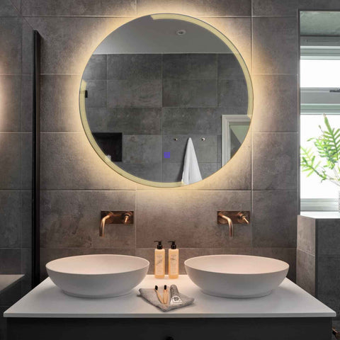 Oglinda LED Rotunda, Touch LED, Dimare, LED 3000K Cald - Gama Edge Model 2