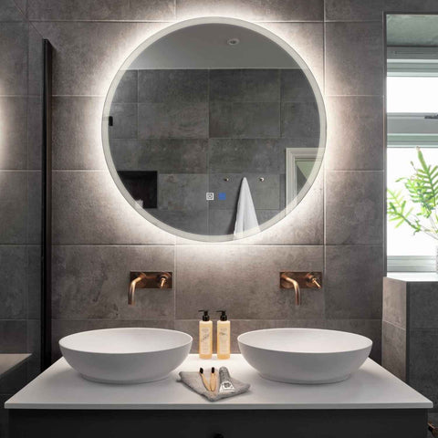 Oglinda LED Rotunda, Touch LED, Dimare, Dezaburire, LED 4000K Neutru - Gama Edge Model 1