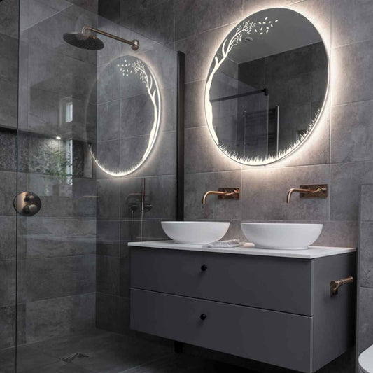Oglinda LED Rotunda, Fara functii, LED 4000K Neutru - Gama Good Vibes Model 8