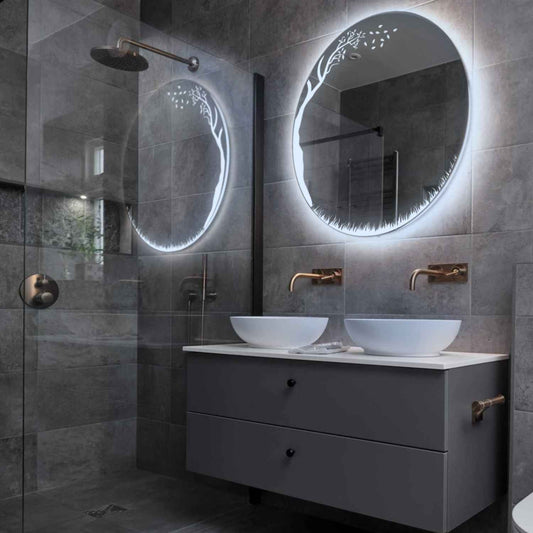 Oglinda LED Rotunda, Fara functii, LED 6000K Rece - Gama Good Vibes Model 8