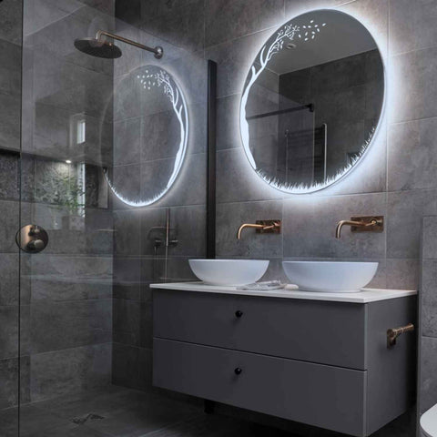 Oglinda LED Rotunda, Fara functii, LED 6000K Rece - Gama Good Vibes Model 8