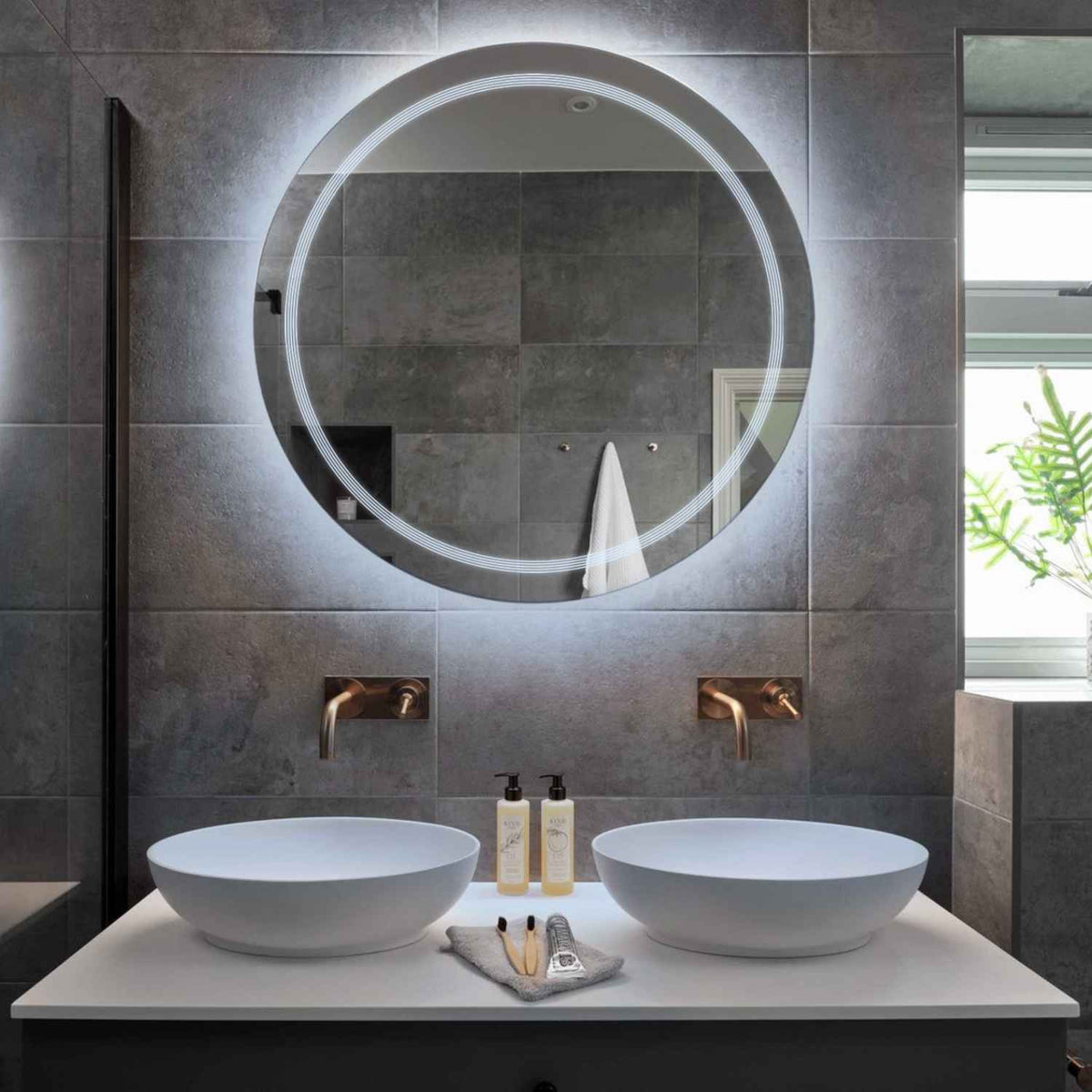 Oglinda LED Rotunda, Fara functii, LED 6000K Rece - Gama Minimal Model 1