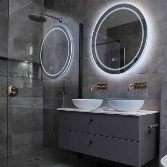 Oglinda LED Rotunda, Touch LED, Dimare, Dezaburire, LED 6000K Rece - Gama Minimal Model 1