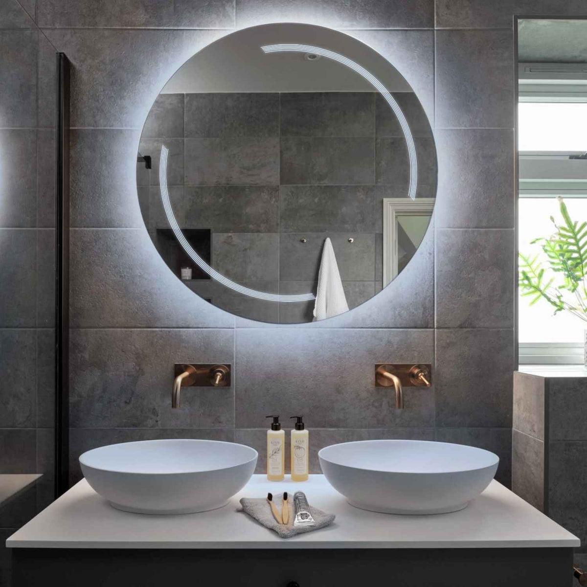 Oglinda LED Rotunda, Fara functii, LED 6000K Rece - Gama Minimal Model 2