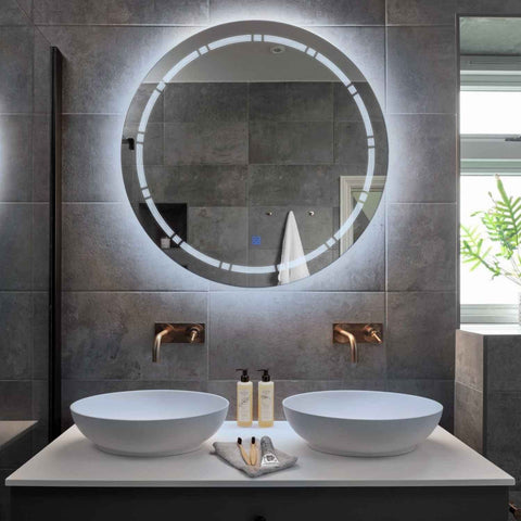 Oglinda LED Rotunda, Touch LED, Dimare, LED 6000K Rece - Gama Minimal Model 3