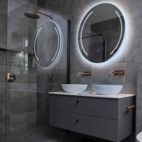 Oglinda LED Rotunda, Touch LED, Dimare, LED 6000K Rece - Gama Minimal Model 7