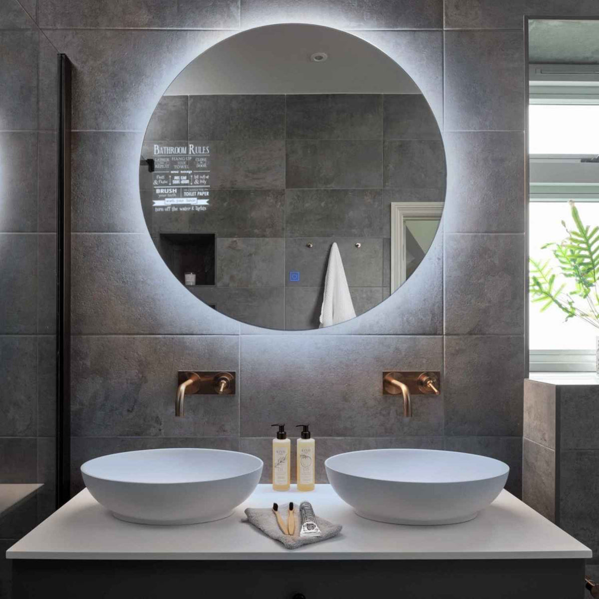 Oglinda LED Rotunda, Touch LED, Dimare, LED 6000K Rece - Gama Motivated Model 5