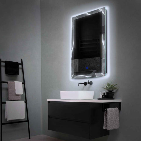 Oglinda LED Verticala, Touch LED, Dimare, LED 6000K Rece - Gama Simetria Model 2