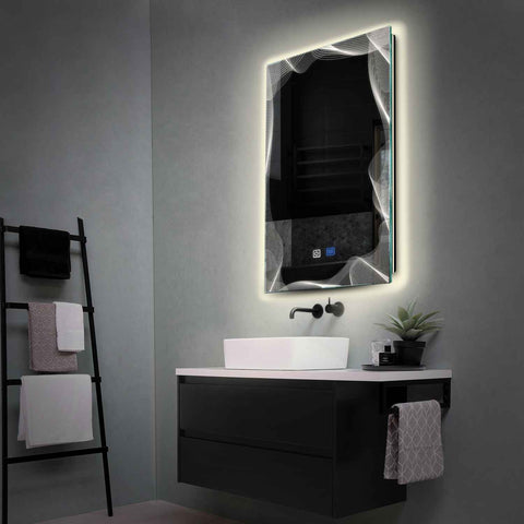 Oglinda LED Verticala, Touch LED, Dimare, Dezaburire, LED 4000K Neutru - Gama Simetria Model 3