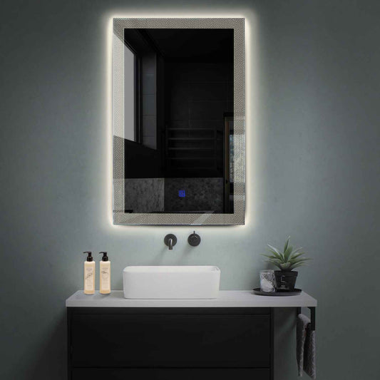 Oglinda LED verticala cu lumina LED neutra Gama Simetria Model 4 cu buton touch - Reyze