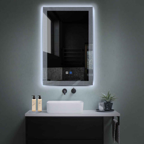 Oglinda LED Verticala, Touch LED, Dimare, Dezaburire, LED 6000K Rece - Gama Simetria Model 4