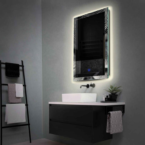 Oglinda LED Verticala, Touch LED, Dimare, LED 4000K Neutru - Gama Simetria Model 8